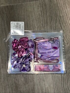 Girls Purple & Pink Scrunchie and Accessory Set